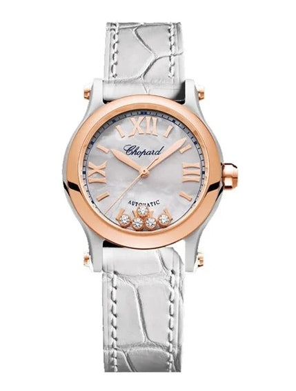 Chopard watch silver and rose gold with diamonds Maison Elisabeth London