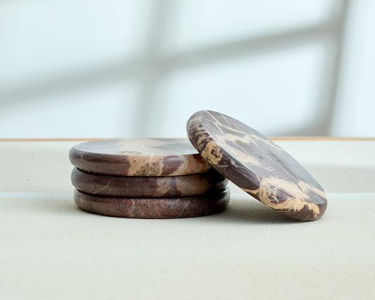 Eloise Rosso Levanto Polished Marble Coasters