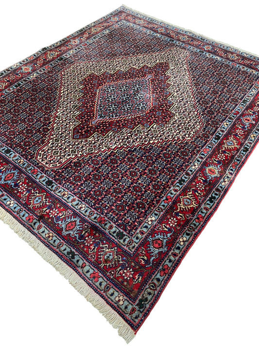 Senneh Persian Vintage Hand Knotted Wool Rug - 150 x 130 cm
