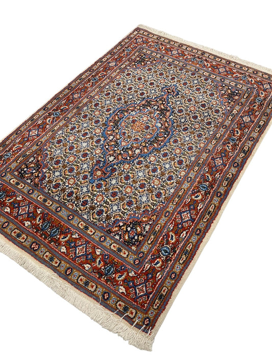 Moud Persian Vintage Hand Knotted Wool Rug - 150 x 100 cm