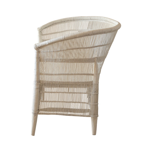 Malawi Cane Chair | White Handwoven in Malawi