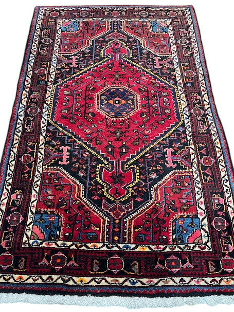 Hamadan Persian Vintage Hand Knotted Wool Rug - 175 x 110 cm