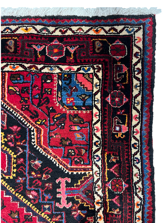 Hamadan Persian Vintage Hand Knotted Wool Rug - 175 x 110 cm