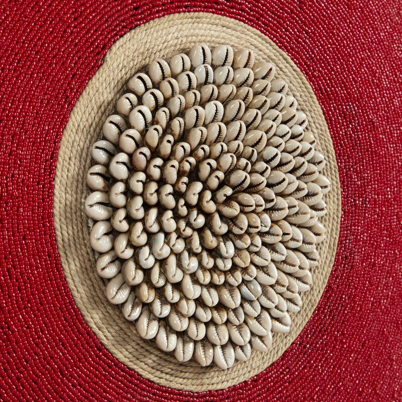 Beaded Cameroon Shield - Red-1