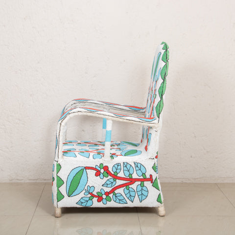 Yoruba Beaded Arm Chair Set of 2 | Light Blue