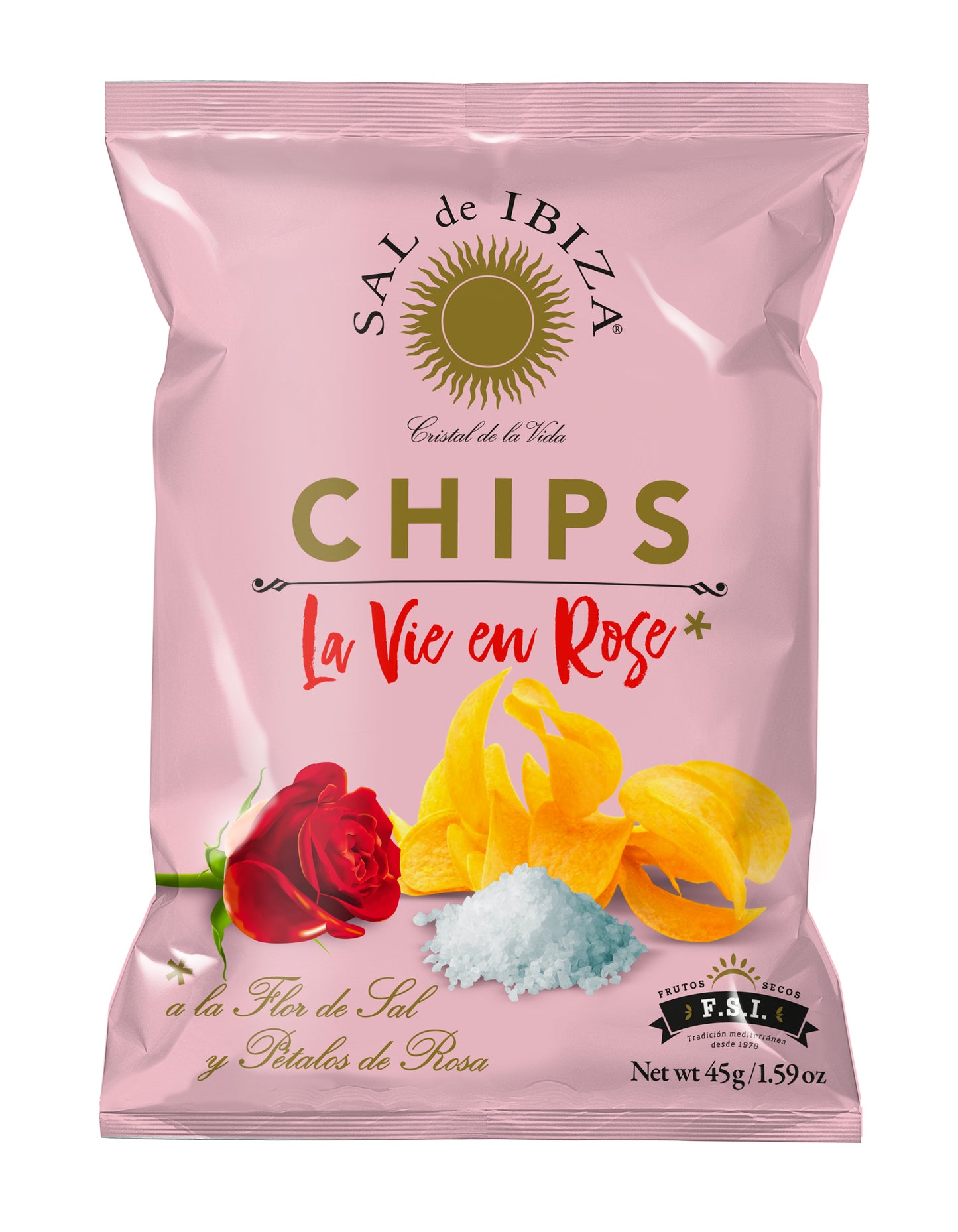 La Vie en Rose potato chips with Flor de Sal from Ibiza 45g - premium Spanish crisps