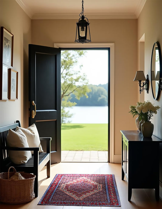 Senneh Persian Vintage Hand Knotted Wool Rug - 160 x 120 cm