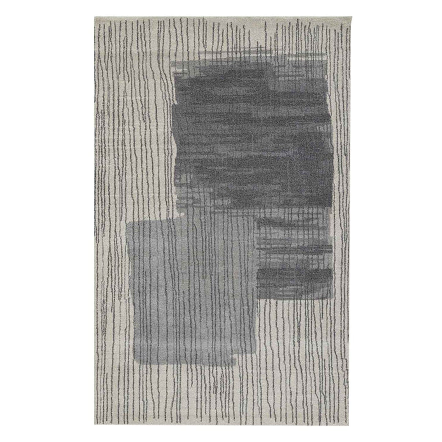 Gris ardoise - Tapis artisanal | Pure laine de Nouvelle-Zélande | Tufté à la main | Poils longs | Haute densité | Teint en fil