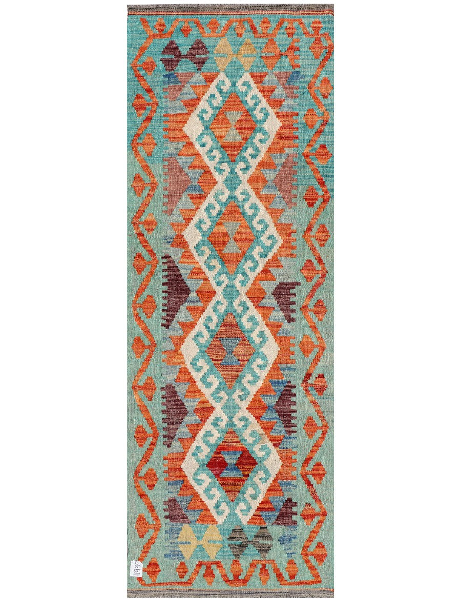 Maimana Afghanistan Kilim Rug - 187 x62 cm