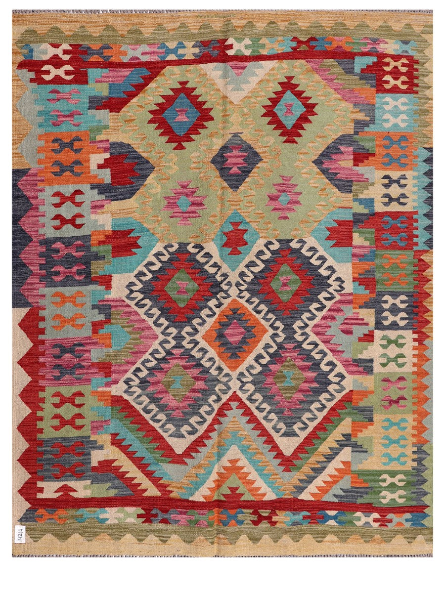 Maimana Afghanistan Kilim Rug - 198 x156 cm