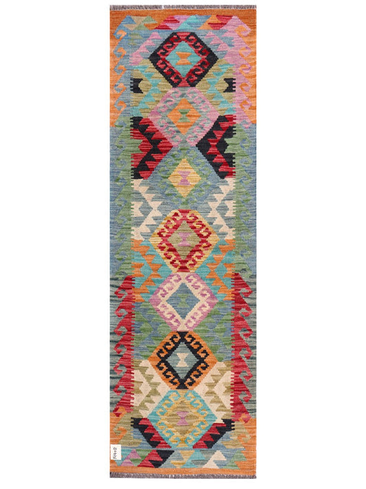 Maimana Afghanistan Kilim Rug - 198 x63 cm