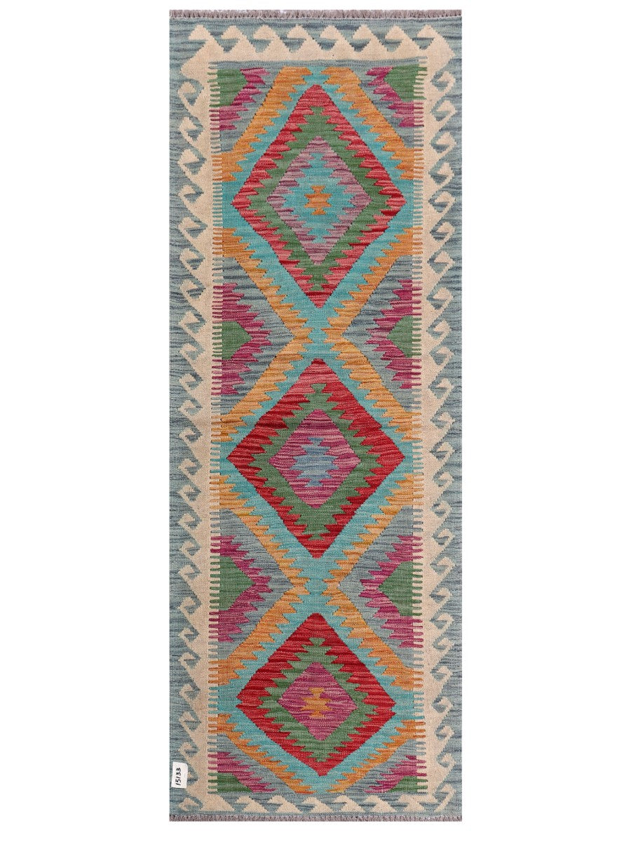 Maimana Afghanistan Kilim Rug - 200 x74 cm