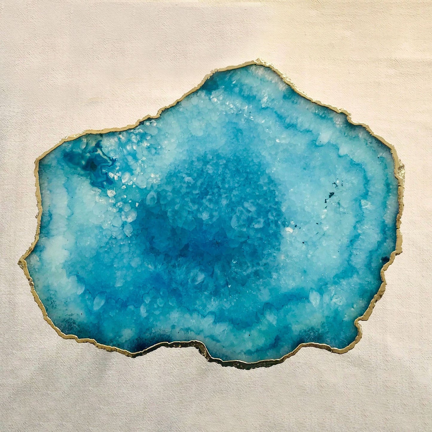 Small Blue Agate/Single Piece/Crystal/Gemstone/Quartz Organic Edge Side/Drink/Table