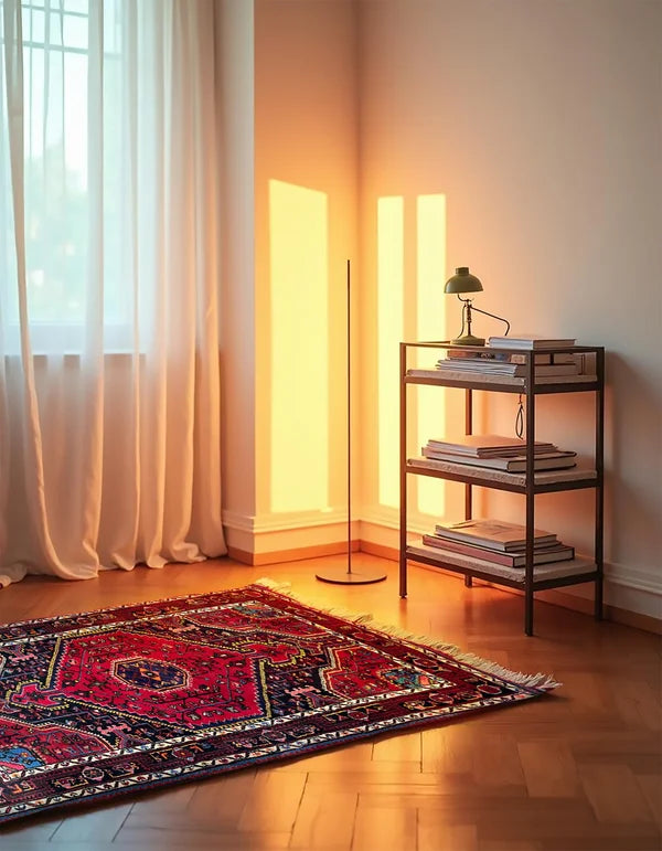 Hamadan Persian Vintage Hand Knotted Wool Rug - 175 x 110 cm