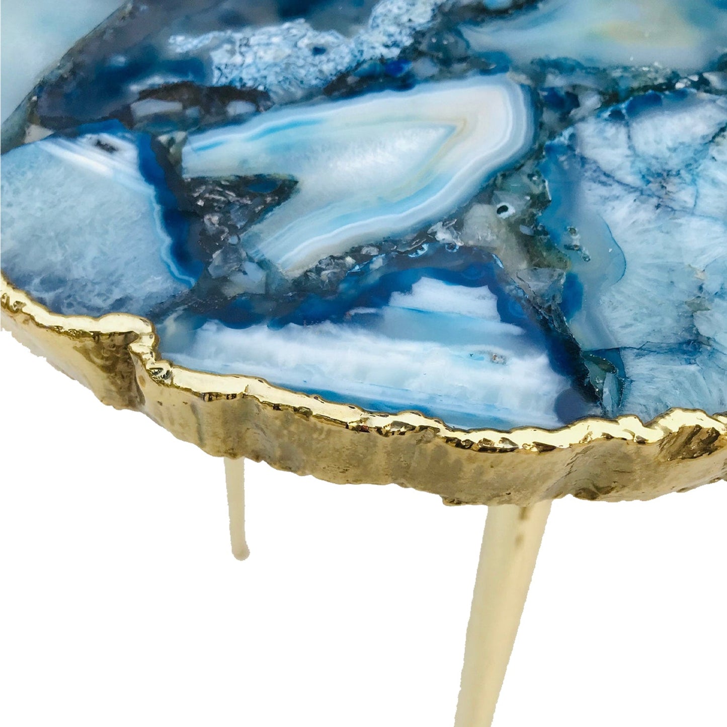 Blue Agate Organic Edge Side/Coffee Table