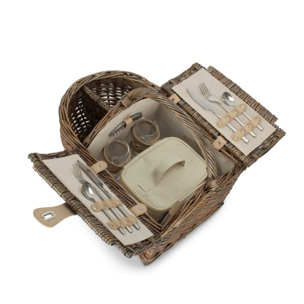 Boat Shaped Fitted Wicker Picnic Basket