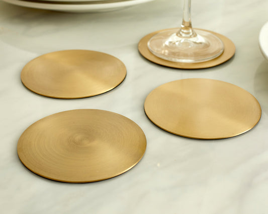 Ivy Brass Coasters - Set of 4