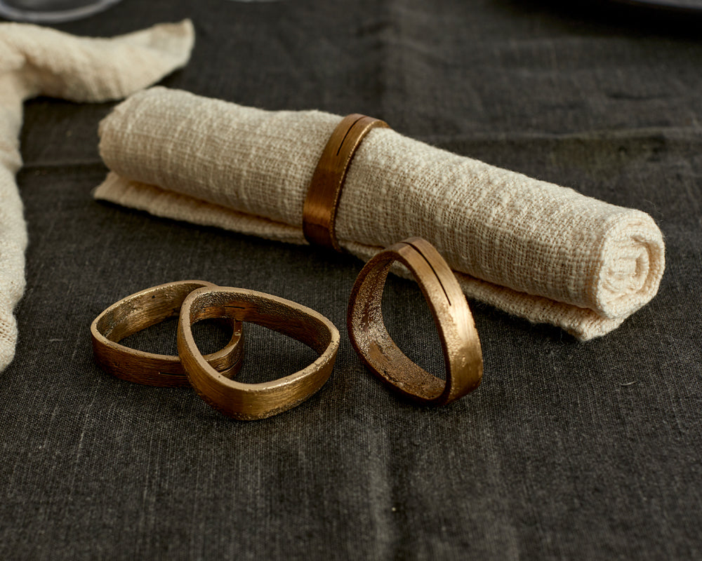 Tyra Brass Napkin Rings - Set of 4-2
