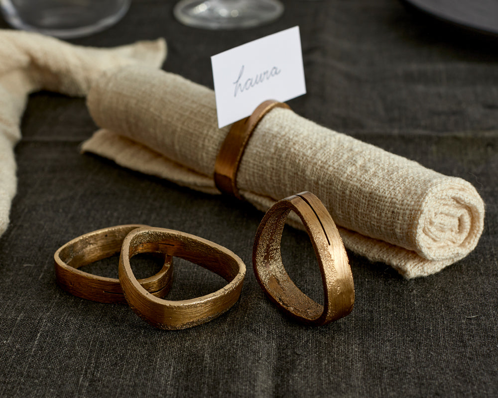 Tyra Brass Napkin Rings - Set of 4-0