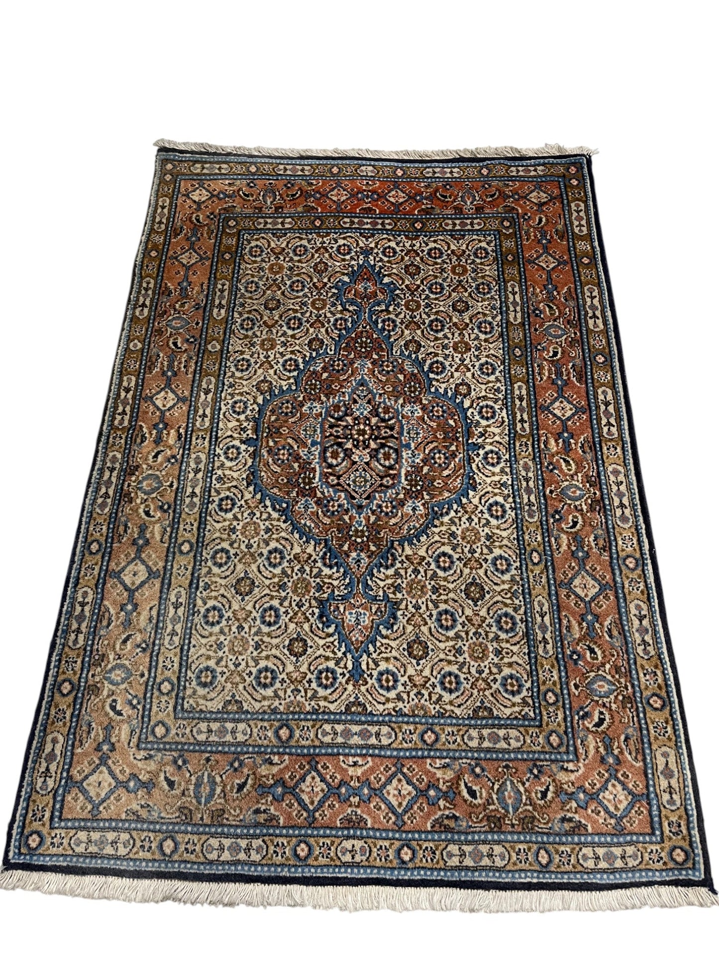 Moud Persian Vintage Hand Knotted Wool Rug - 120 x 80 cm
