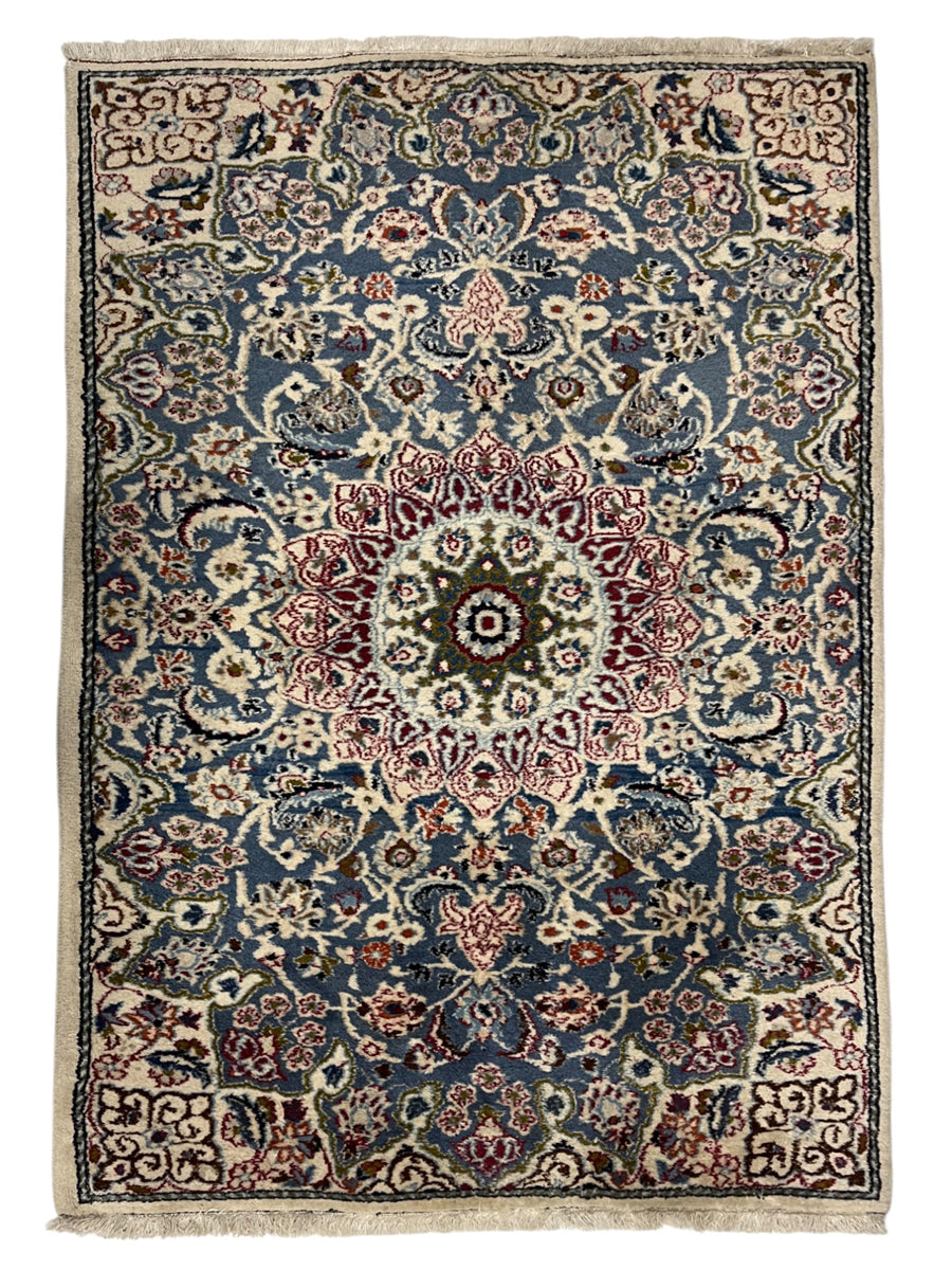 Nain Persian Vintage Hand Knotted Wool Rug - 170 x 110 cm