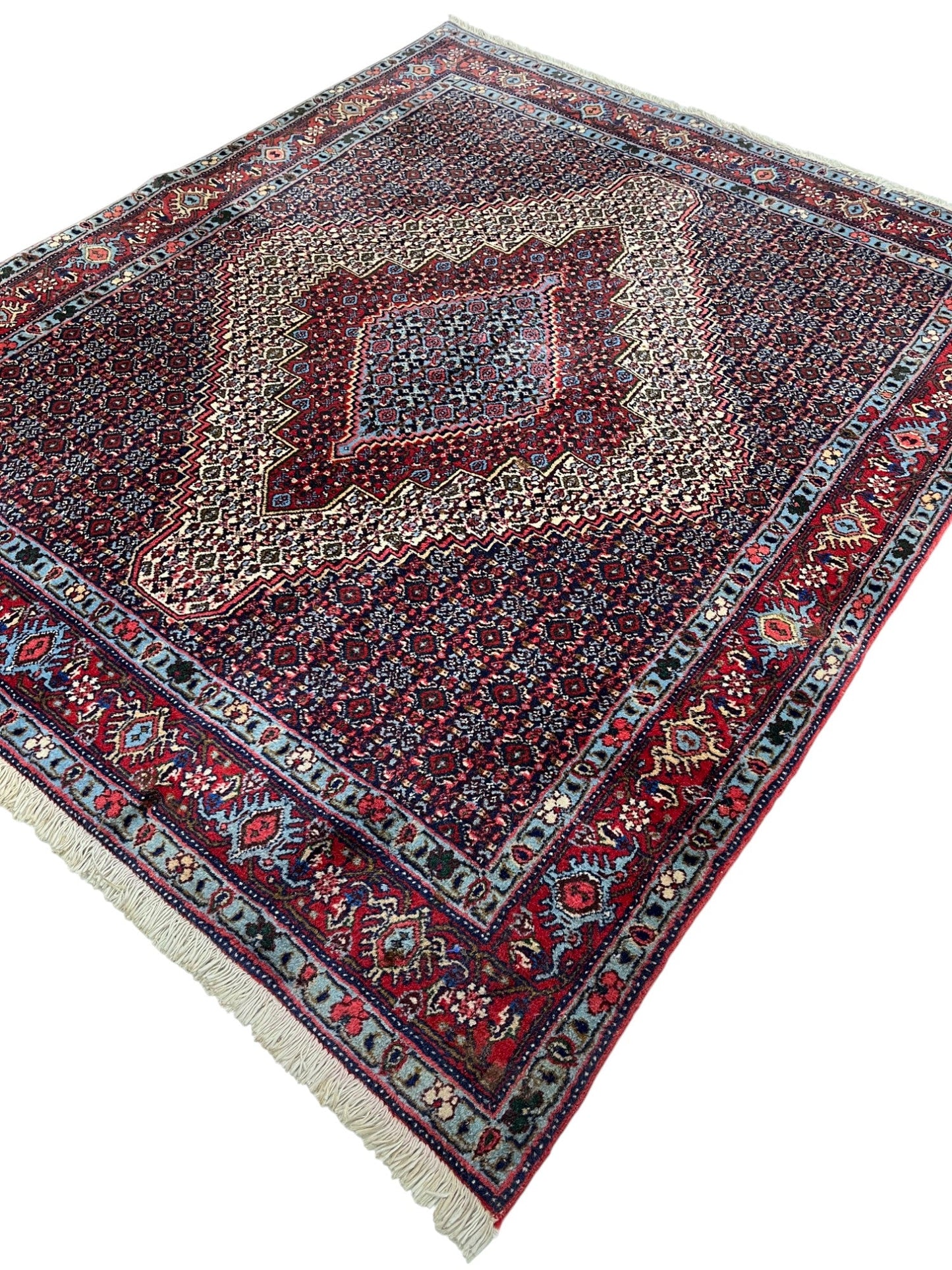Senneh Persian  Vintage Hand Knotted Wool Rug - 150 x 130 cm