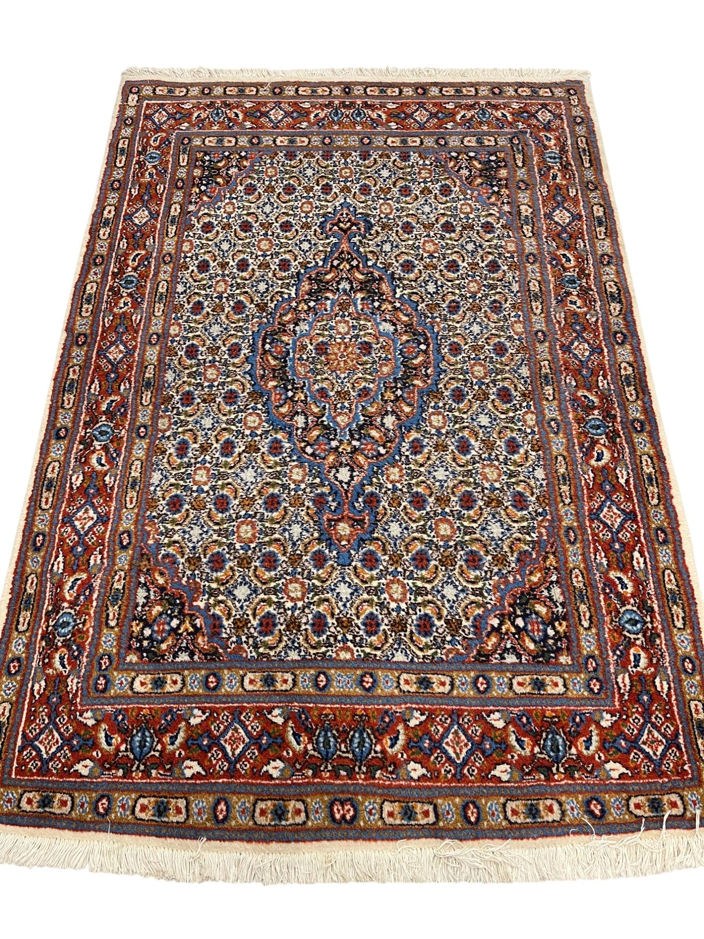 Moud Persian Vintage Hand Knotted Wool Rug - 150 x 100 cm