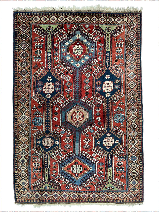 Yalameh Persian Vintage Hand Knotted Wool Rug - 160 x 100 cm