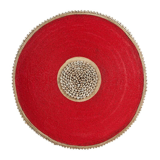 Beaded Cameroon Shield - Red-0