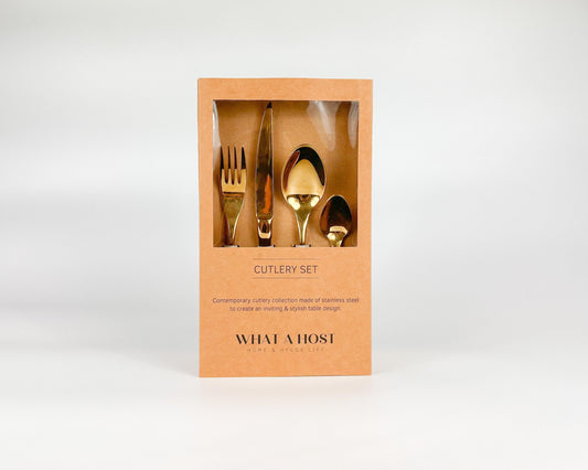 Milan Gold Stainless Steel Cutlery Sets x16/24 pieces