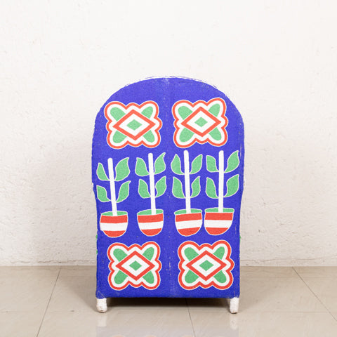 Yoruba Beaded Arm Chair Set of 2 | Blue-3