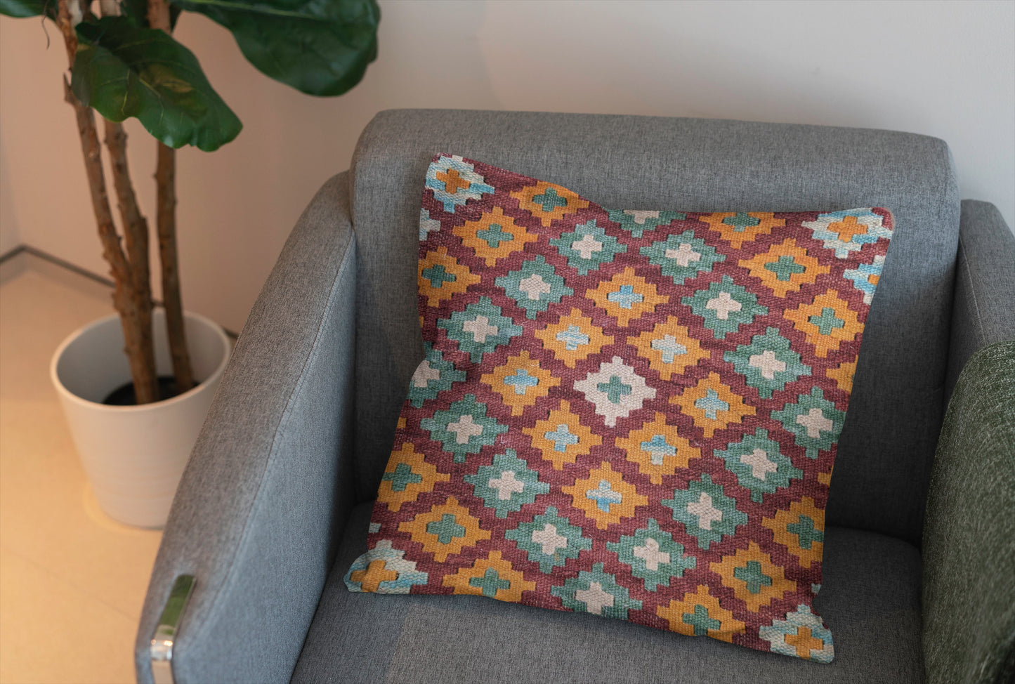 Afghan Kilim Cushion Cover - 45 x 45 cm