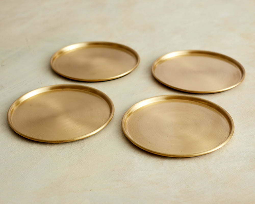 Indira Brass Coasters - Set of 4-4
