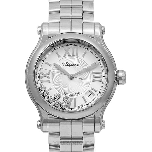Silver CHOPARD Watch MOD. HAPPY SPORT AUTOMATIC With Diamonds Maison Elisabeth London