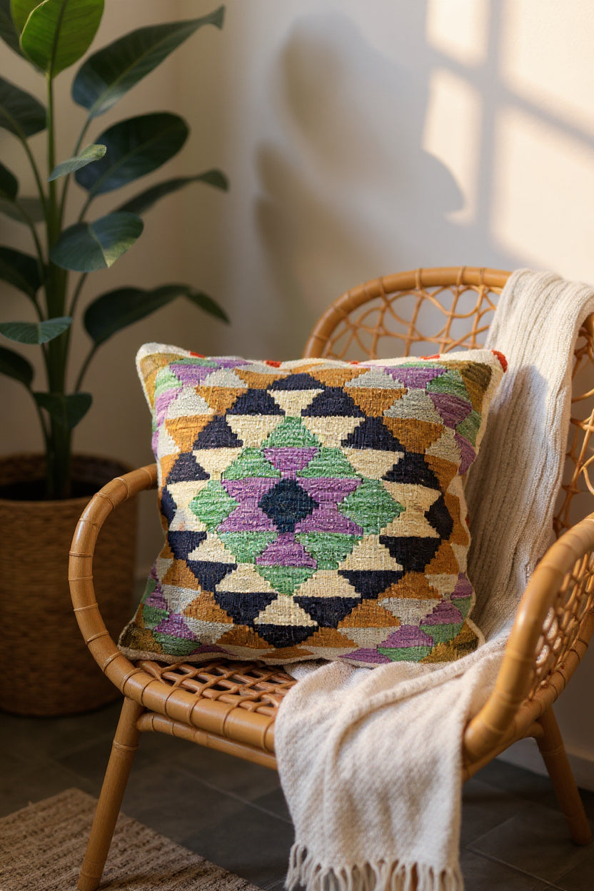 Afghan Kilim Cushion Cover - 45 x 45 cm