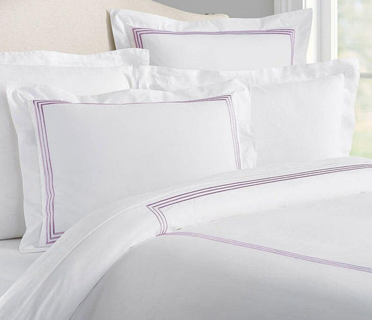 Lines - Pure Linen Embroidered Edge Duvet Cover Sets