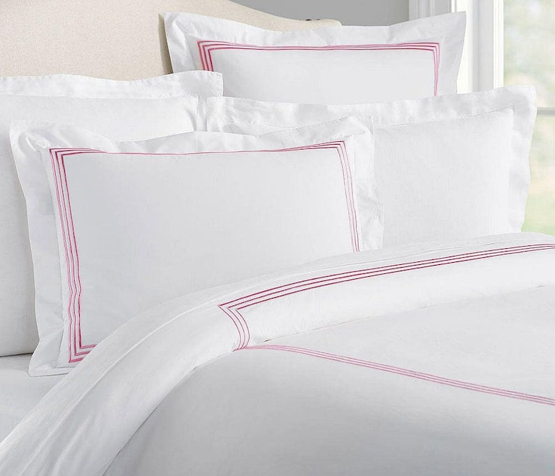 Lines - Pure Linen Embroidered Edge Duvet Cover Sets