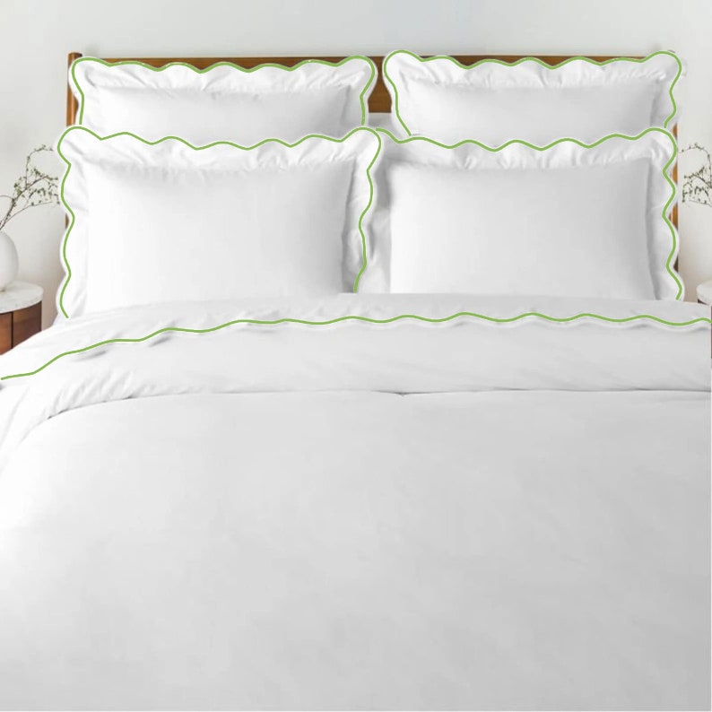 Waves - Linen Cotton Embroidered Edge Duvet Cover Sets