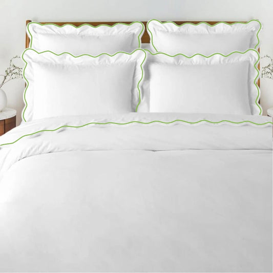 Waves - Linen Cotton Embroidered Edge Duvet Cover Sets