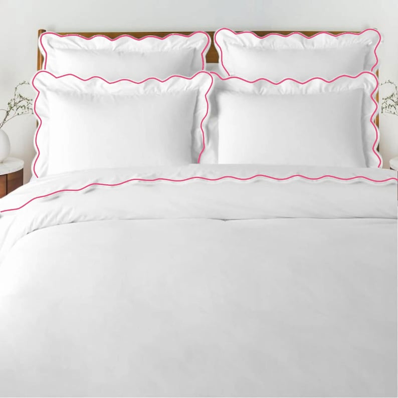 Waves - Linen Cotton Embroidered Edge Duvet Cover Sets
