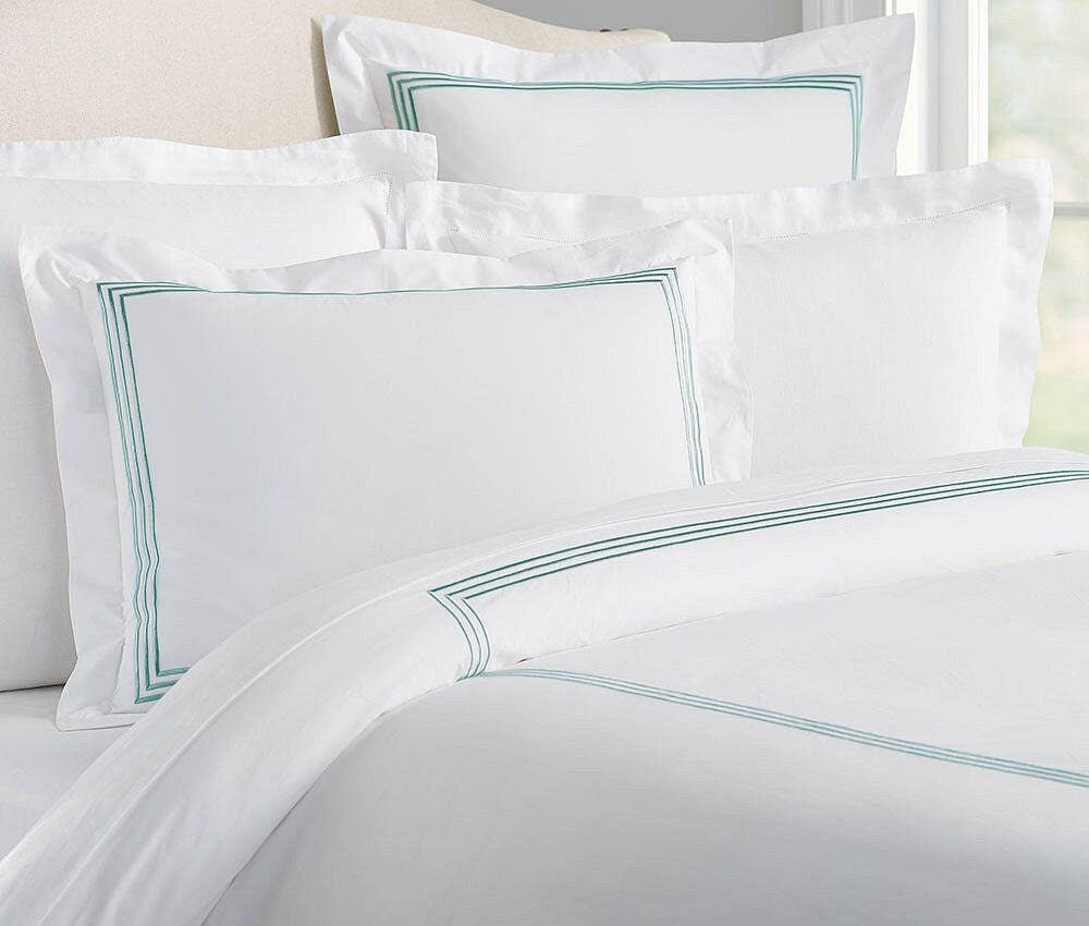 Lines - Pure Linen Embroidered Edge Duvet Cover Sets