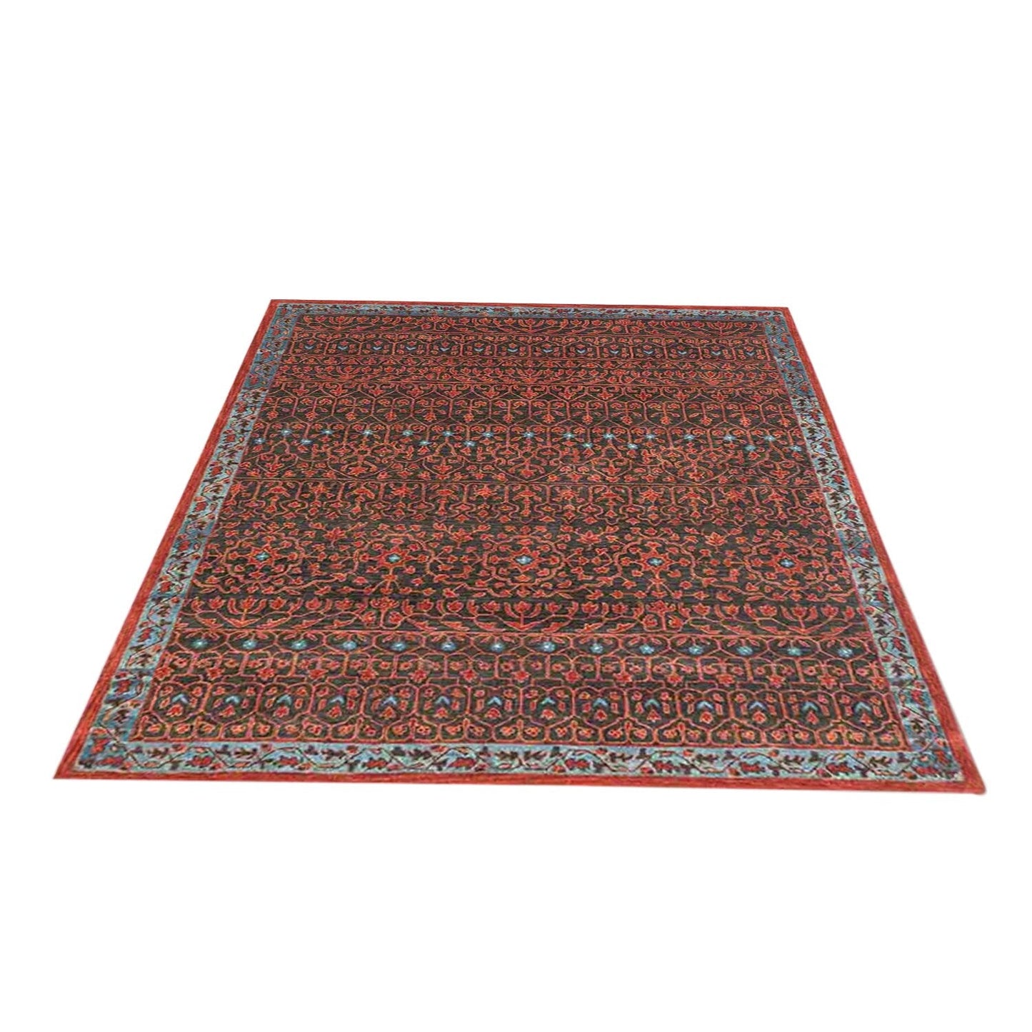 Razdan - Handcrafted Rug/Carpet | Pure New Zealand Wool | Hand Tufted | High Pile | High Density | Yarn Dyed | Red, Black, Blue