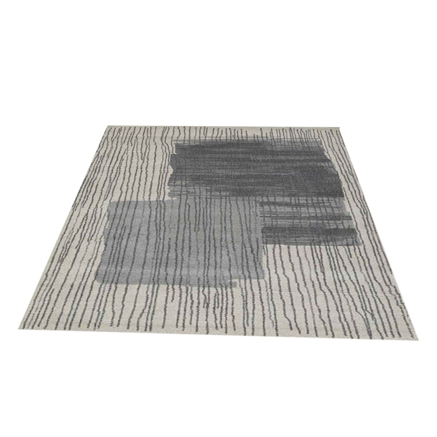 Gris ardoise - Tapis artisanal | Pure laine de Nouvelle-Zélande | Tufté à la main | Poils longs | Haute densité | Teint en fil