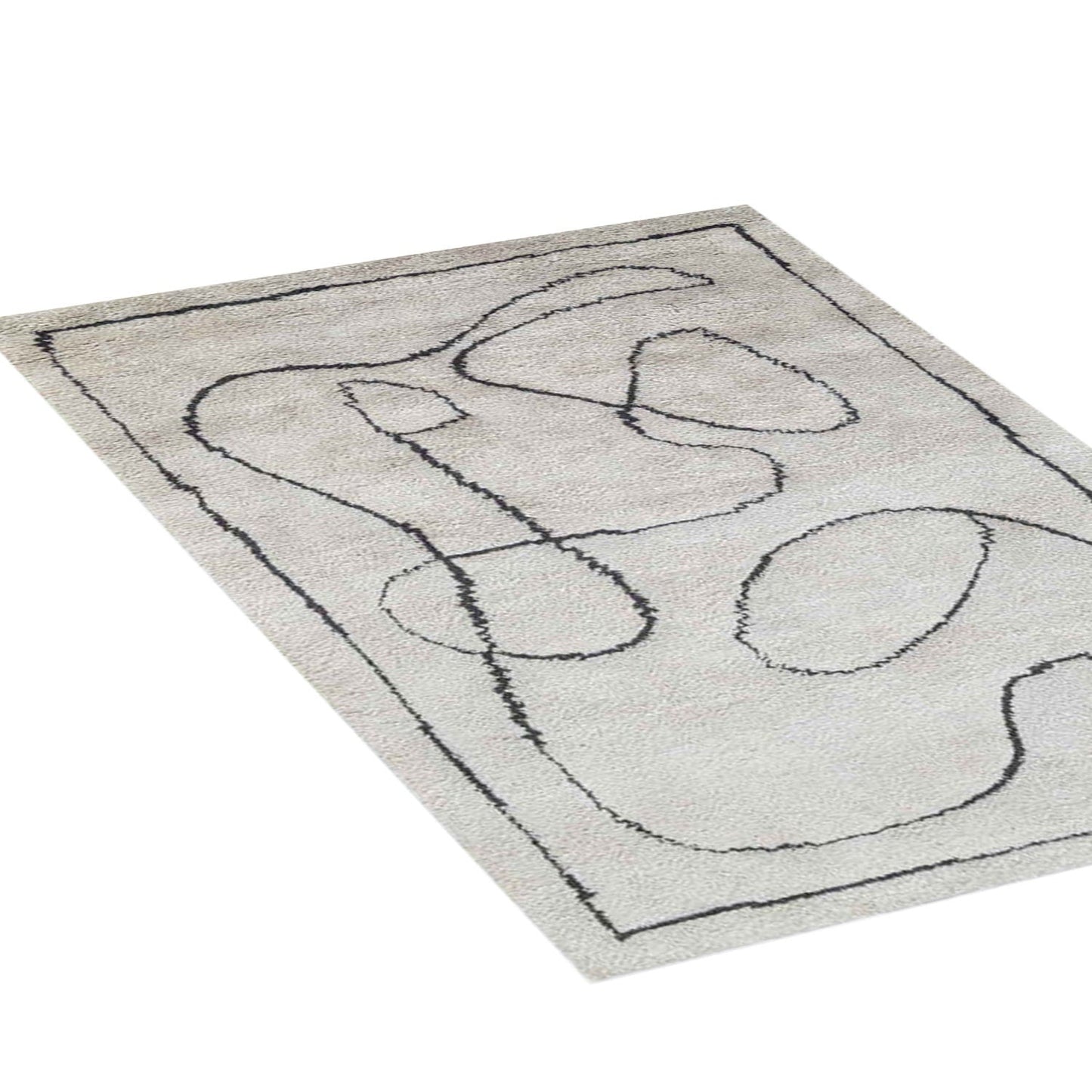 Black and White - Handcrafted Rug/Carpet | Pure New Zealand Wool | Hand Tufted | High Pile | High Density | Yarn Dyed