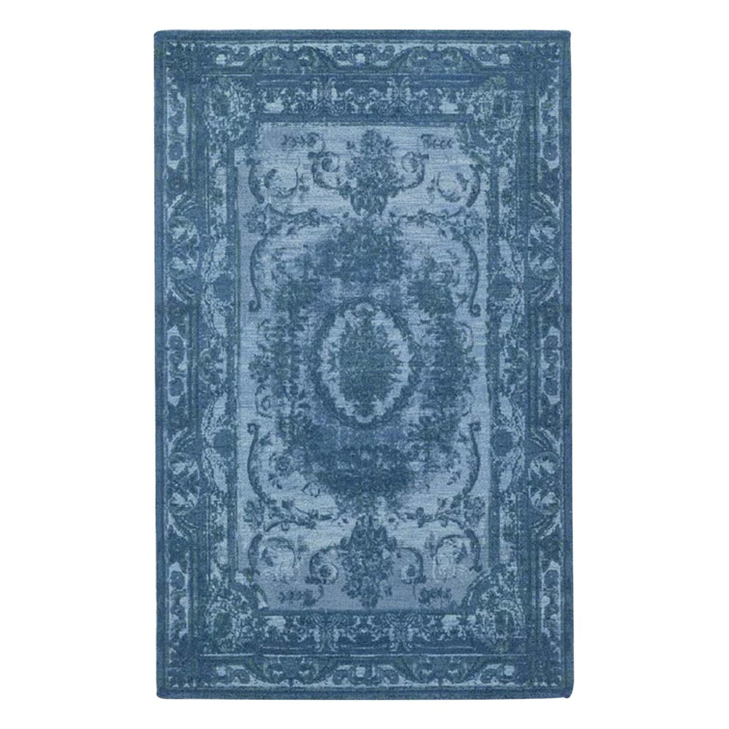 Yazdan - Handcrafted Rug/Carpet | Pure New Zealand Wool | Hand Tufted | High Pile | High Density | Yarn Dyed | Blue