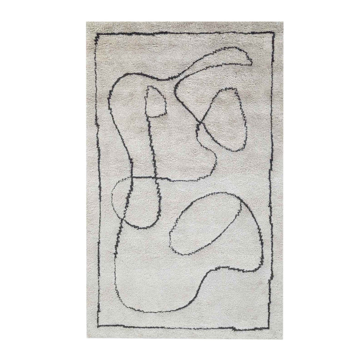 Black and White - Handcrafted Rug/Carpet | Pure New Zealand Wool | Hand Tufted | High Pile | High Density | Yarn Dyed