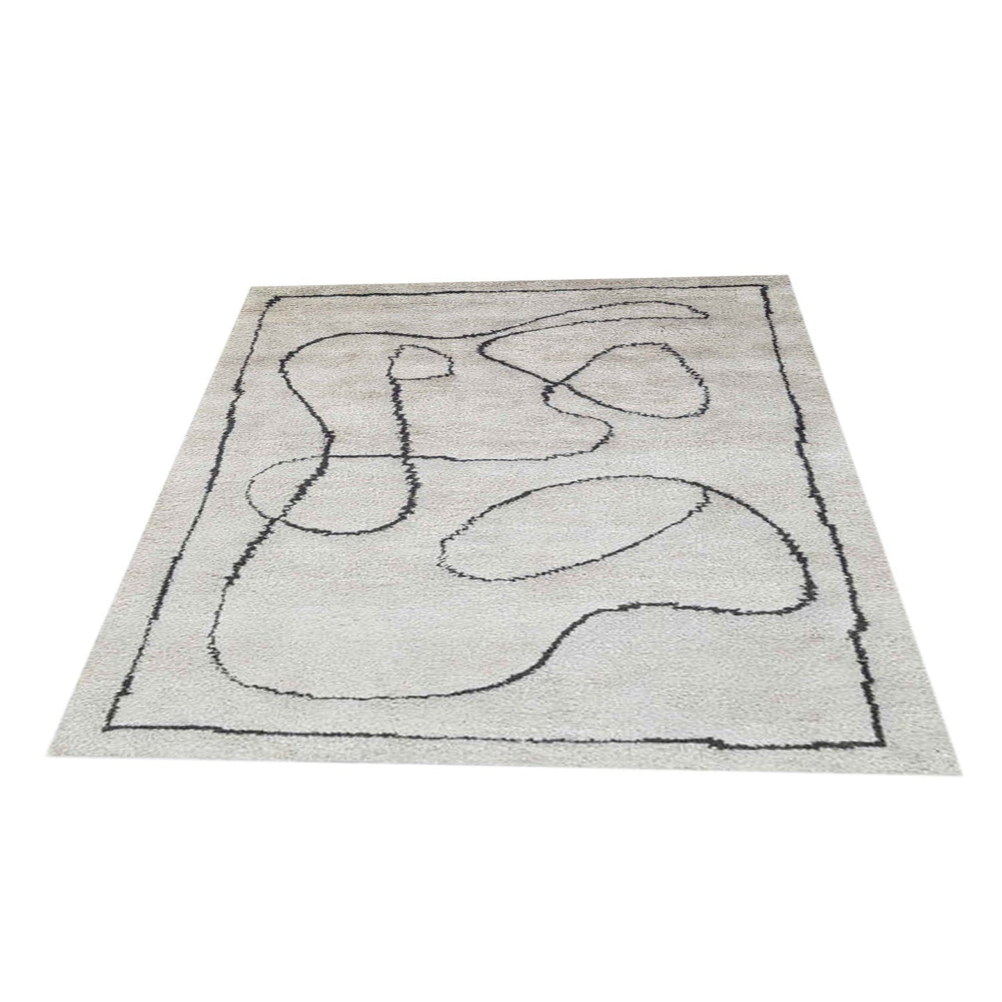 Black and White - Handcrafted Rug/Carpet | Pure New Zealand Wool | Hand Tufted | High Pile | High Density | Yarn Dyed