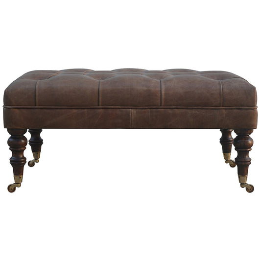 Buffalo Leather Ottoman